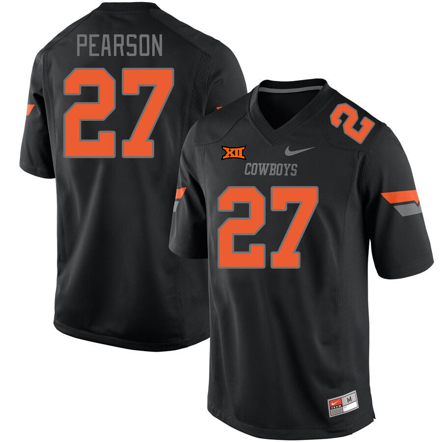 Men #27 Kyler Pearson Oklahoma State Cowboys College Football Jerseys Stitched-Retro Black